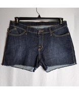 Rock &amp; Republic Shorts Womens 10 Hula MidRise Dark Denim Frayed Hem Y2K ... - $21.77