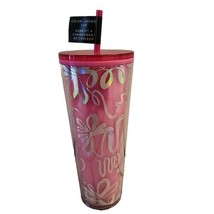 Starbucks Holiday 2023 Hot Pink With Silver Ribbon Color Change Venti Tumbler  - £46.73 GBP