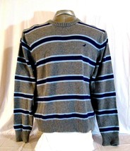 Urban Up mens  Large  L/S GRAY PURPLE STRIPED CREW NECK SWEATER (A)pm1 - £8.26 GBP