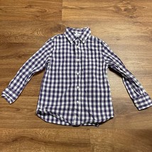 Crewcuts Boys Purple White Check Long Sleeve Button Up Shirt Size 4-5 XS... - $23.76