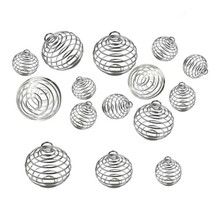 30PCS/Set 3sizes DIY   Round Alloy Spiral Beads Cages Pendants Fashion Jewelry D - £19.93 GBP