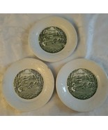 Homer Laughlin Pastoral USA 6.75&quot; Bread &amp; Butter Plate White &amp; Green VTG... - $15.83
