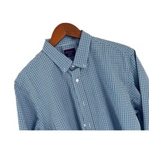 UNTUCKit Cotton Shirt Button-Down Blue Brown Small Check Long Sleeve Siz... - $462.49 MXN