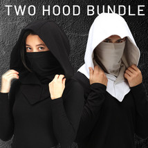 TWO Assassin Ninja Mask Hoods Ren Faire Comic Con Dnd Festival Costume Cosplay W - £41.55 GBP