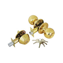 Premier Lock ED02C Solid Brass Entry Door Knob Combo Lock Set w/ Deadbolt 6 SC1 - £26.33 GBP