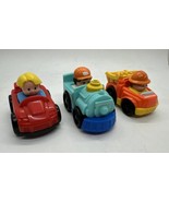 Lot of 3 Fisher Price Little People Wheelies Dump Truck, Train Engine, &amp;... - £13.37 GBP