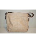 COACH Perforated Leather North South Duffel Tan Beige Leather F19407 GUC - $60.91 CAD