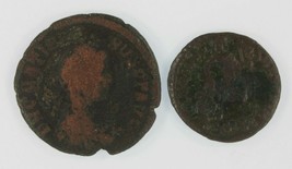 Romanzo Impero 2-coin Set 378 Imperatore Valens AE3 383 Imperatore Grazi... - $49.50