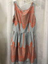 Pinky Women&#39;s Dress Gray w/ Orange Print Dress Size Small NWT - £11.66 GBP