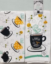 2DIFFERENT Jumbo Kitchen TOWELS(18&quot;x28&quot;)COFFEE Cups,Brew Will See You Through,Hw - £11.89 GBP