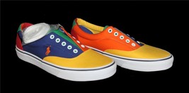 Ralph Lauren Keaton Green Blue Red Orange Yellow Colorblock Canvas Shoes... - $49.99