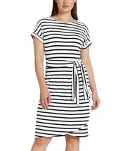 Chaps Women&#39;s Short Sleeves Crewneck Knit Dress (X-Large, Black/White) - $29.99