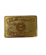 Vintage UAW Be American Buy American Belt Buckle Eagle Union Auto Worker... - $21.60