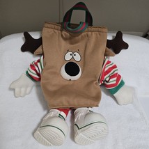 Vintage 80s Reindeer Dooffles Plush Tote Bag Christmas - $811.12 MXN