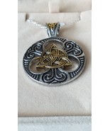 Vintage 1990-s Large Heavy Celtic Silver Pendant on 18 inch Chain in Ori... - $127.71