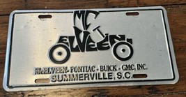 Vintage McElveen Pontiac Buick Dealer Car Truck License Plate Summervill... - $9.89