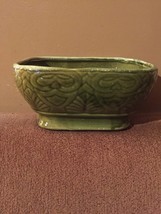 Vintage  Green Flower  Pot  Pretty Design  - $10.00