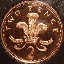 Beweis Groß Britain 1998 2 Pence ~ Nur 100,000 Minted ~ Prüfdruck Sind B... - $9.27