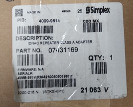 SIMPLEX 4009-9814 - Idnac Repeater Class A Adapter - $1,577.77 MXN