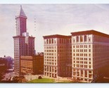 Smith Tower Courthouse City Hall Seattle Washington WA 1952 Chrome Postc... - $2.92