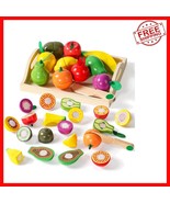 Durable Wooden Play Food Set with Knife - Perfect Educational Gift for T... - $532.12 MXN