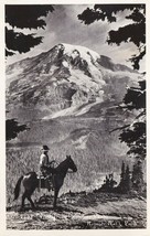 RPPC Mount Rainier National Park - View From Plummer Peak - Man on Horseback T15 - £5.75 GBP