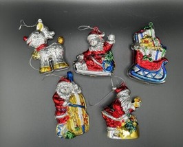 Vintage Celluloid Christmas Ornament Blow Mold Metallic Lot - £21.77 GBP