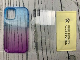 ?Mini 12 Case Purple Blue Thin Liquid Silicone Case Soft 5.4in - £18.68 GBP