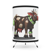 Dark Brown Cow Tripod Lamp with High-Res Printed Shade, US/CA plug - $77.00