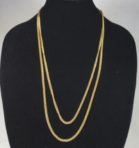 Vintage Signed Trifari Long Chunky Gold Tone Chain Necklace 54” - £21.66 GBP