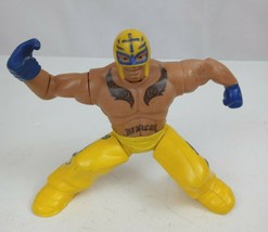 2012 Mattel WWE Power Slammers Rey Mysterio In 619 Yellow Gear 5&quot; Figure (B) - £8.38 GBP