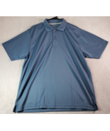 Cross &amp; Winsor Golf Polo Shirt Men Large Blue Polyester Short Sleeve Sli... - $14.28