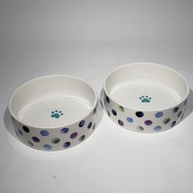 Set of 2 Fringe Studio Dog Bowls Pet Food Water Dishes Ceramic by 5&quot; - £17.60 GBP