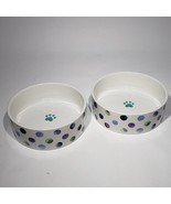 Set of 2 Fringe Studio Dog Bowls Pet Food Water Dishes Ceramic by 5&quot; - £17.54 GBP