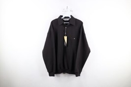 Deadstock Vintage 90s Streetwear Mens Medium Collared Pullover Polo Shirt Black - £51.79 GBP