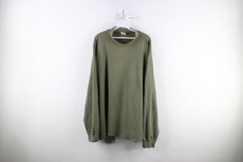 Vtg Columbia Mens 2XL Distressed Spell Out Long Sleeve Mock Neck T-Shirt Green - £30.50 GBP