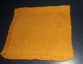 Handmade  Knit Australian Shepherd Cotton Dishcloth Aussie Gold 8 In Bra... - $8.49