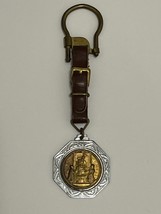 Ricordo Pompei FOB Leather Strap Medal Keychain - Vintage! - £15.70 GBP