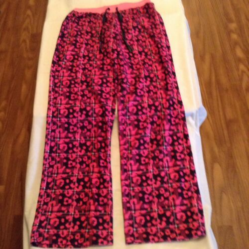 Primary image for Size 14 Justice pajamas pants bottoms black pink plaid sleepwear girls