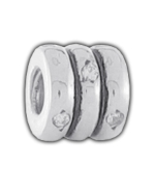 3 Ring Clear 9 CZ Biagi European Bead .925 Silver fits all European Brac... - £7.96 GBP
