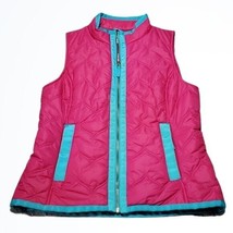 Vineyard Vines Pink Blue Quilted Down Puffer Vest Size XS Bust 35 Inches - £28.09 GBP
