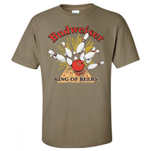 Budweiser Bowling Strike Tan Colorway T-Shirt Brown - $34.98+