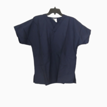 WS Fundamentals by White Swan Scrub Top Womens Medium Blue Short Sleeve V Neck - £9.01 GBP