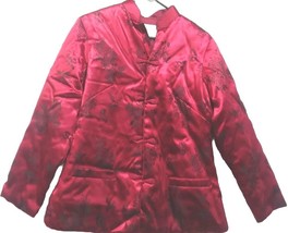 Womens Asian Silky Jacket SZ L Red - £16.13 GBP