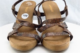 Aerosoles Women Sz 10 W Brown Strappy Synthetic Shoes Summer Plush - $19.75