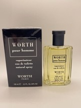 WORTH Pour Homme EDT Spray 3.3oz/100ml For Men Discontinued- NEW &amp; SEALED Vintg. - £68.41 GBP
