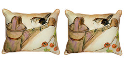 Pair of Betsy Drake Carolina Wren Large Pillows 15 Inch x 22 Inch - £70.46 GBP