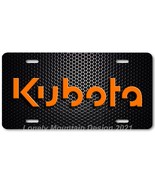 Kubota Inspired Art Orange on Black Mesh FLAT Aluminum Novelty License Tag Plate - $17.99