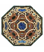 Green Marble Dining Table Top Antique Design Inlay Work Sofa Center Tabl... - $1,736.00+