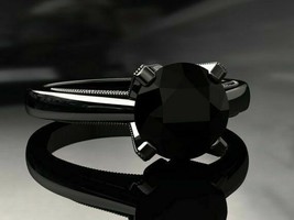 1.5CT Diamond Round Cut 14k Black Gold Over Exclusive Wedding Anniversary Ring - £60.52 GBP